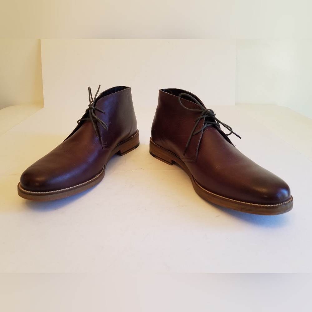 Crevo Men's Dorville Chukka Boots Shoes Bordeaux Leather Lace UpUpper  Size 10.5